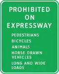 Prohibited on expressway