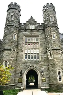 View from outside the quad, looking south