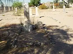 The grave of Tom Graham in the "K of P & A.O.U.W. Cemetery" section.