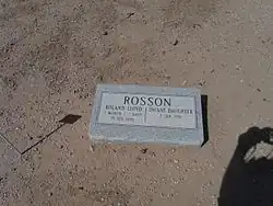 The grave of the Rossen Children in the "K of P & A.O.U.W. Cemetery" section.