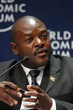 Pierre Nkurunziza at World Economic Forum 2008 looking right