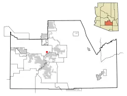 Location of Blackwater in Pinal County, Arizona.