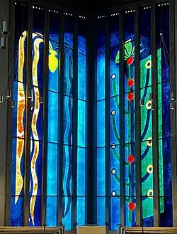 Fibreglass west window by John Piper