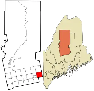 Location in Piscataquis County and the state of Maine.