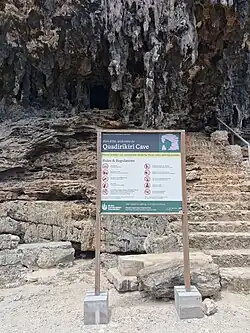 Quadirikiri Cave sign (National Park Aruba) - Please protect our nature and abide by these rules and regulations