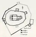 The plan of the Evangelical Lutheran Transylvanian Saxon fortified church in Cața