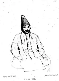 The finished sketch of the Shah.