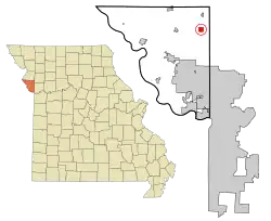 Location of Ridgely, Missouri
