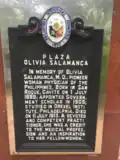 1955 Historical Marker Memorializing Olivia Salamanca's Medical Contributions