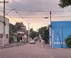 A street in the center of the city in May 2025.