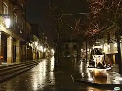 The square at night.