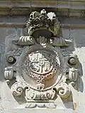 Spanish coat of arms above the portal