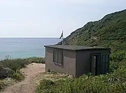 Photo of a hut where cables were landed