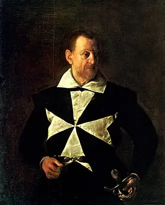 Portrait of Fra Antonio Martelli wearing the habit of the Order of Malta (Caravaggio, 1608)