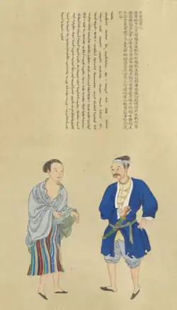 Portrait of Siamese aristocrats from The Portraits of Periodical Offering of Imperial Qing by Xie Sui
