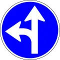 Straight ahead or turn left