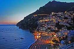 View of Positano at sunset