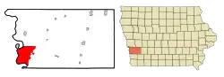 Location of Council Bluffs in Pottawattamie County, Iowa