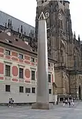 15.5 m high obelisk in Prague Castle originating from Javořice massif