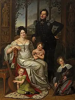 Prince Wilhelm of Prussia with his wife, Princess Marianne of Hesse-Homburg and his children, 1820s