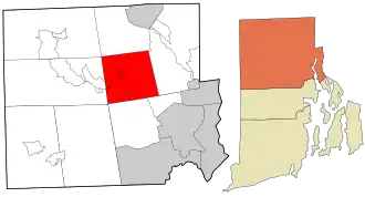 Location in Providence County and the state of Rhode Island.