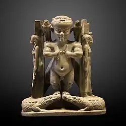 Ptah-Patek; 4th–3rd century BC; faience; height: 8.5 cm, width: 7.3 cm, thickness: 3.1 cm; Louvre