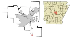 Location in Pulaski County and Arkansas