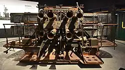 "The original Pom-Pom cannon of warship HMS Roberts on display at Seafront Zeebrugge."