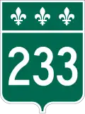 Route 233 marker