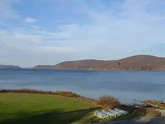 Large body of water in a rural setting