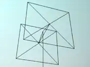 Two-element quad antenna used by an amateur radio station with classic "box kite-frame" shape