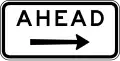 (R7-Q01) Ahead on Side Road (right) (used with bus, transit or truck lane signs) (used in Queensland)
