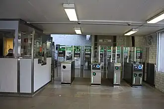 Inside the station building, 2018