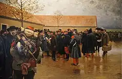 Painting of a large group of soldiers