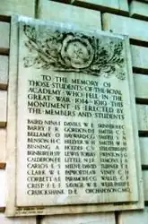 Plaque outside Royal Academy