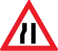 Road narrows on left