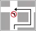Alternative to prohibited turn
