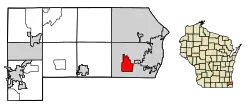 Location of Sturtevant in Racine County, Wisconsin.