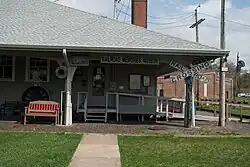 This image shows the front entrance to the Railroad Memories Museum.