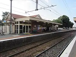 Northbound view from Newport platform 2 facing towards platform 1