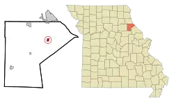 Location of New London, Missouri