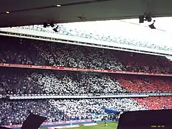Rangers F.C. showing French card display at Ibrox to welcome Paul Le Guen