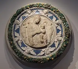 Relief of the Virgin Mary by Andrea della Robbia; 15th century.
