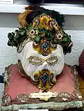 The decorated skull of Saint Dominicus.