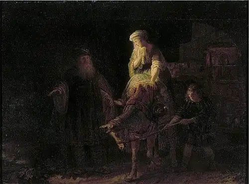 Rembrandt—The Departure of the Shunammite Woman, c. 1640