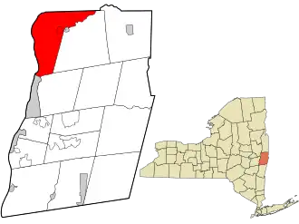 Location in Rensselaer County and the state of New York.