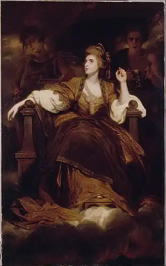 Joshua Reynolds depicted Sarah Siddons as The Muse of Tragedy, largely due to her triumph in the role of Lady Macbeth.[88]