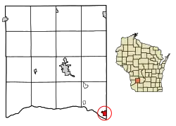 Location of Lone Rock in Richland County, Wisconsin.