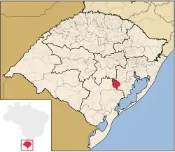 Location in Rio Grande do Sul