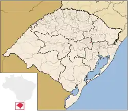 Geograpichal divisions of Rio Grande do Sul. Imigrante is highlighted in red.
